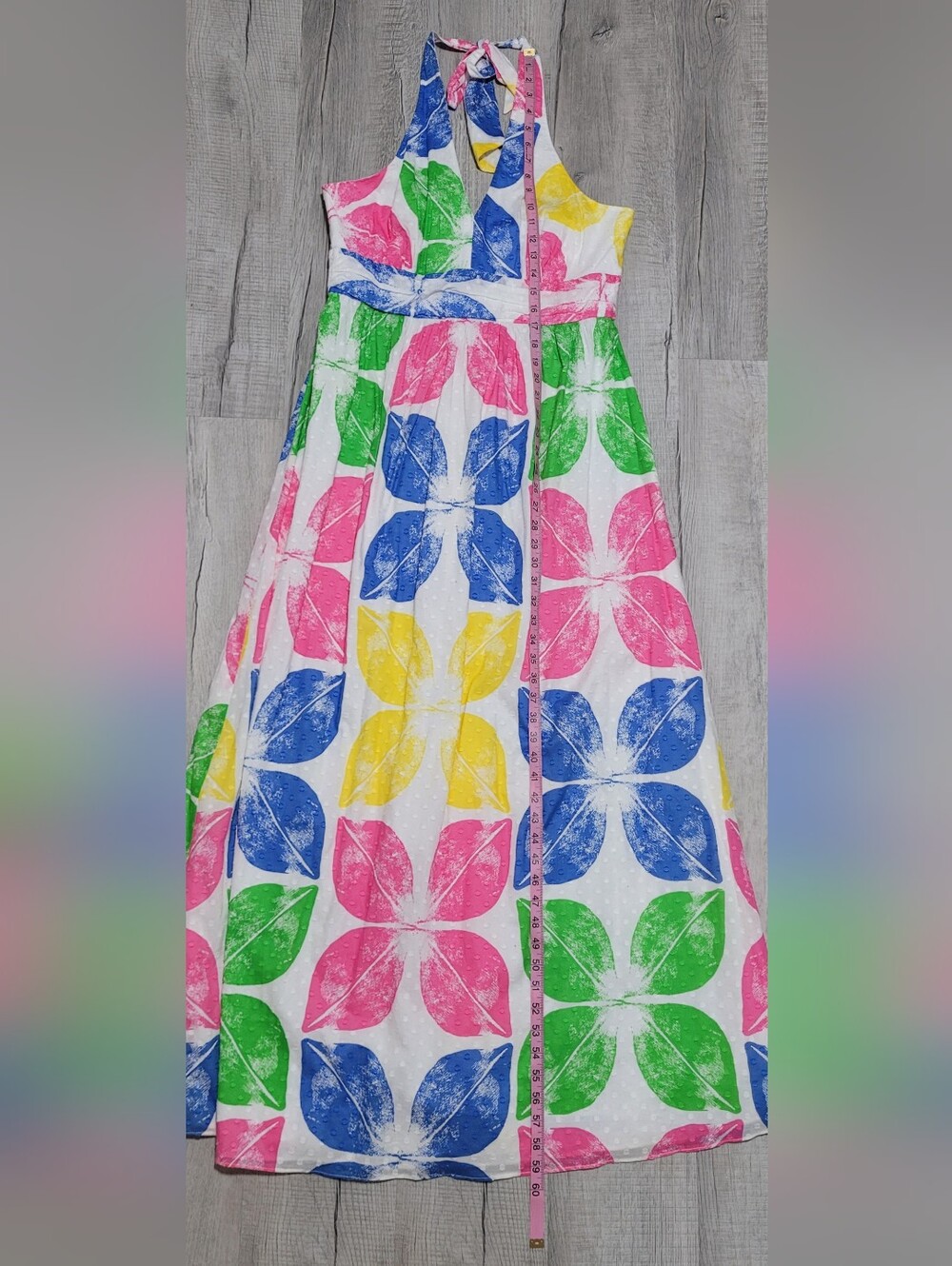 Lilly Pulitzer White Painters Block Maxine Halter Maxi Dress Size 14 - Picture 8 of 13